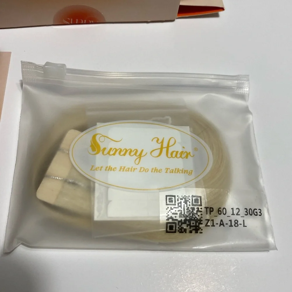 Sunny Human Hair Tape In Extensions 12 Inch 30g 20Pcs #60 Bleach Blonde Remy NEW